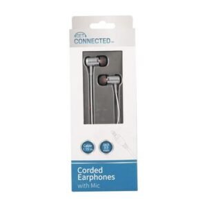 Earphones metallic with mic 1.15m cord