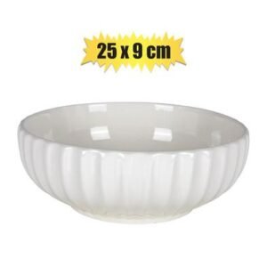 Oven dish 25x9cm ceramic round fluted