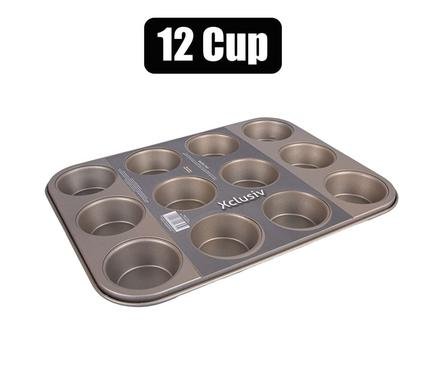 Bakeware non-stick muffin pan 12-cup gld