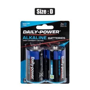 Batteries alkaline size:d 2pce blister