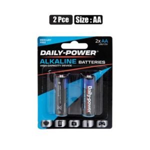 Batteries alkaline size:aa 2pce blister