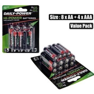 Batteries h/power aax8+aaax4 value pack