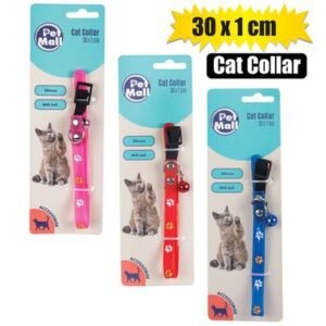 Pet cat collar silicone 30x1cm asstd