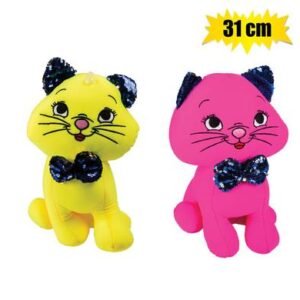Plush bright cat w/foambeads 31cm