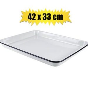 Tray 42x33cm enamel rectangular