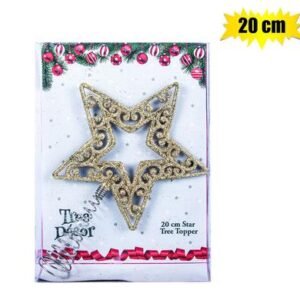 Xmas tree decor star tree topper 20cm