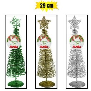 Xmas table decor tree 29cm assorted