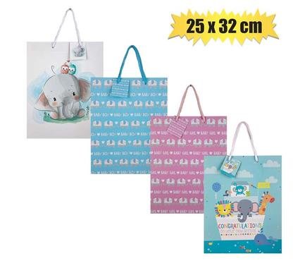 Gift-bag paper lrg 25x32cm every/baby