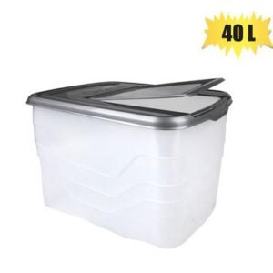 Storage container flip lid 40l silver