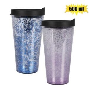 Tumbler glitter flip lid 500ml