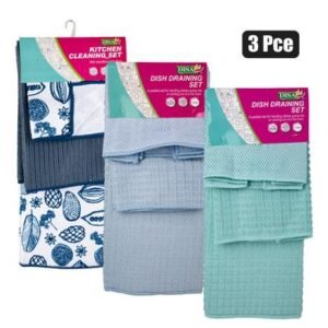 Dish draining mat microfibre 3pc set