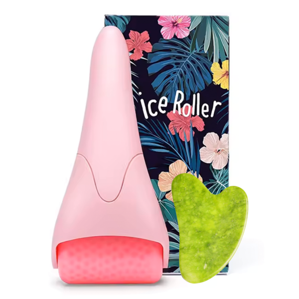 Ice Roller and Gua Sha: Cryotherapy and Facial Tools bundle